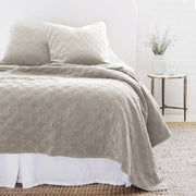 Pom Pom at Home Brussels Taupe Cotton Velvet Diamond Quilted Coverlet & Euro Shams ~ Available in Queen and King Sizes