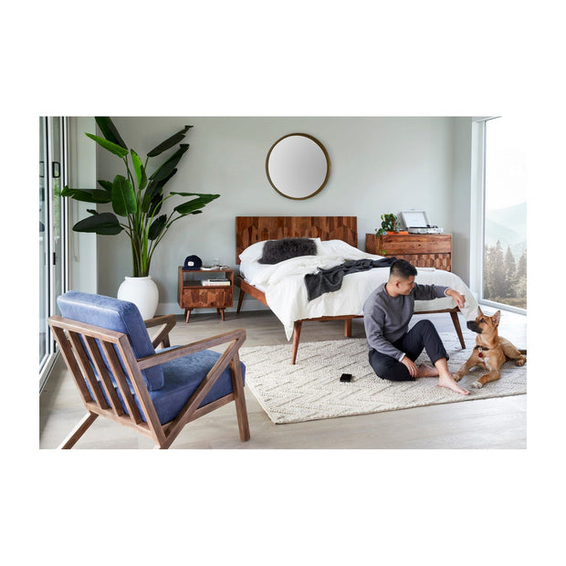 Moe's Home Collection O2 Dark Brown Sheesham Wood Queen Size Bed