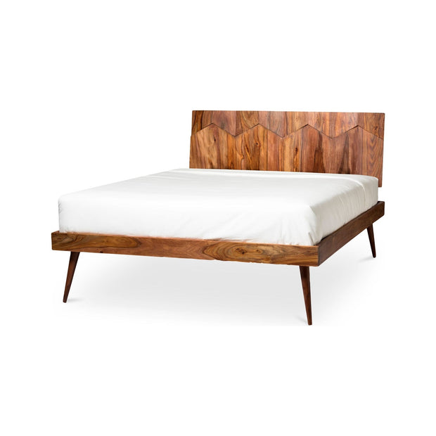 Moe's Home Collection O2 Dark Brown Sheesham Wood Queen Size Bed