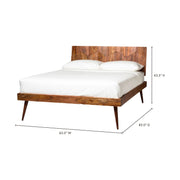 Moe's Home Collection O2 Dark Brown Sheesham Wood Queen Size Bed