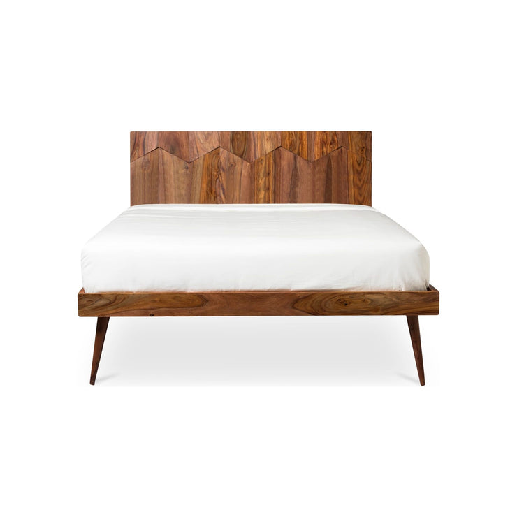Moe's Home Collection O2 Dark Brown Sheesham Wood Queen Size Bed