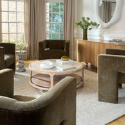 Surya x Becki Owens Collection Eve Coffee Table with Marble Inset Top