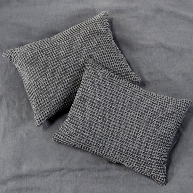 Pom Pom at Home Zuma Charcoal Waffle Weave Blanket and Pillow Shams ~ Available in Twin, Queen and King Sizes