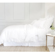 Pom Pom at Home Charlie White Linen Ruffled Duvet Cover and Pillow Shams ~ Available in Twin, Queen and King Sizes