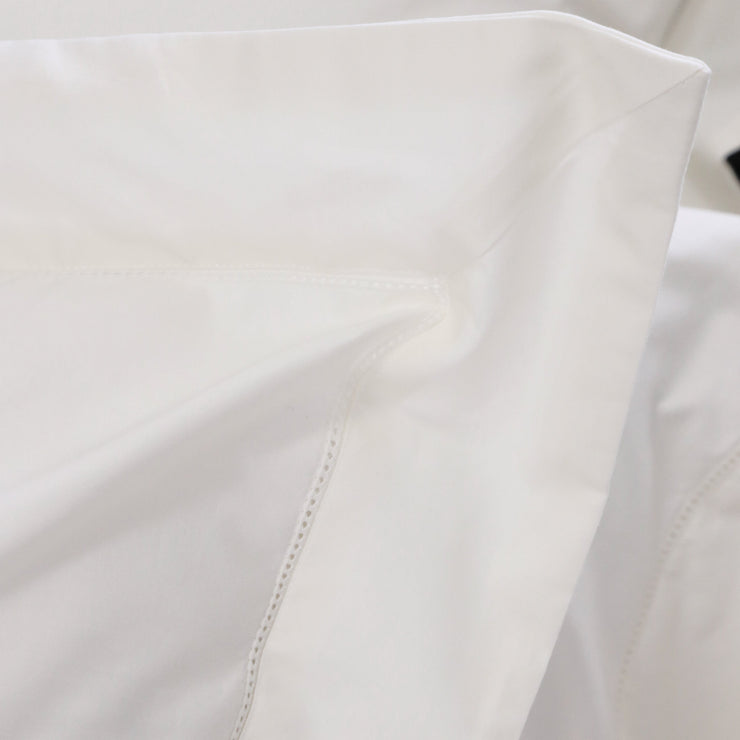 Pom Pom at Home Classico Hemstitch White Cotton Sateen Duvet Cover Set ~ Available in Twin, Queen and King Sizes