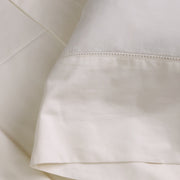 Pom Pom at Home Classico Ivory Hemstitch Cotton Sateen Sheet Set - Available in Twin, Queen and King Sizes