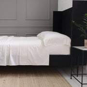Pom Pom at Home Classico Ivory Hemstitch Cotton Sateen Sheet Set - Available in Twin, Queen and King Sizes