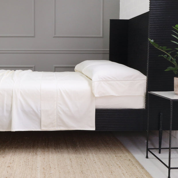 Pom Pom at Home Como Ivory Ladder Stitch Cotton Sateen Sheet Set ~ Available in Twin, Queen and King Sizes