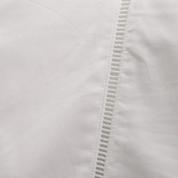 Pom Pom at Home Como White Ladder Stitch Cotton Sateen Sheet Set ~ Available in Twin, Queen and King Sizes