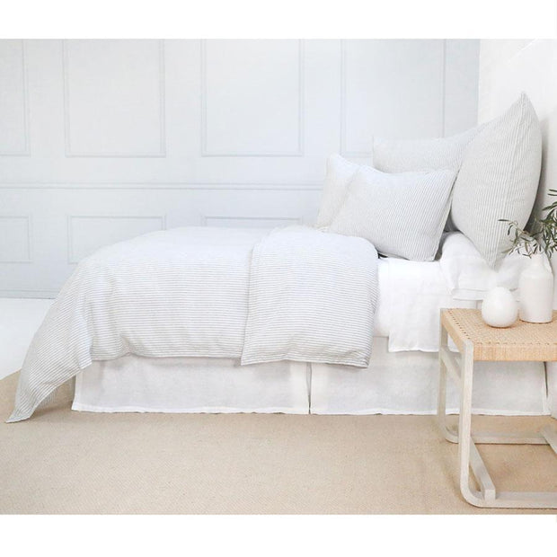 Pom Pom at Home Connor Ivory & Denim Striped Duvet Cover and Pillow Shams ~ Available in Twin, Queen and King Sizes