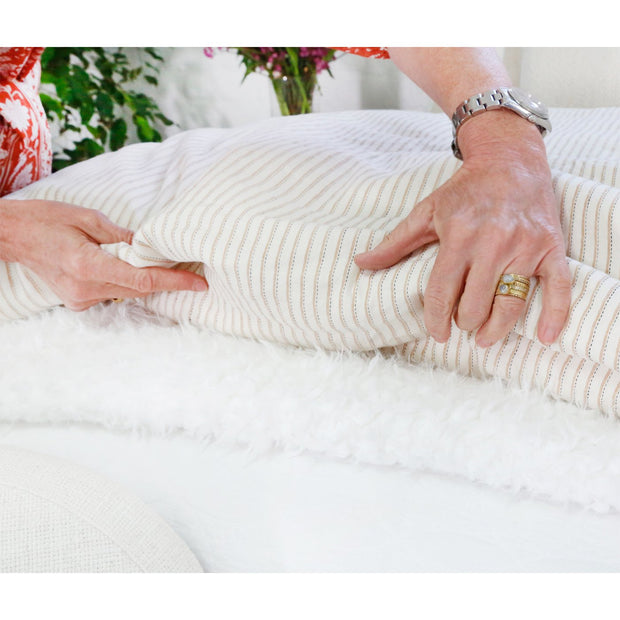 Pom Pom at Home Connor Ivory & Amber Striped Duvet Cover and Pillow Shams ~ Available in Twin, Queen and King Sizes