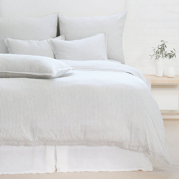 Pom Pom at Home Connor Ivory & Denim Striped Duvet Cover and Pillow Shams ~ Available in Twin, Queen and King Sizes
