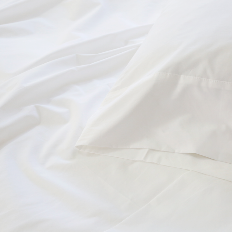 Pom Pom at Home Cotton Percale White Sheet Set ~ Available in Twin, Queen and King Sizes