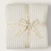 Barefoot Dreams CozyChic Cream Waffle Throw Blanket
