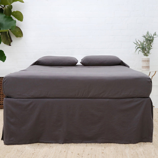 Pom Pom at Home Paneled Midnight Crinkled Cotton Bedskirt ~ Available in Twin, Queen and King Sizes