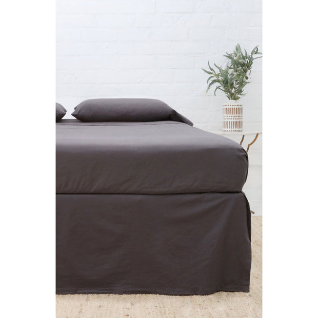 Pom Pom at Home Paneled Midnight Crinkled Cotton Bedskirt ~ Available in Twin, Queen and King Sizes