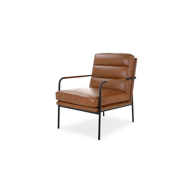 Moe's Home Collection Verlaine Chestnut Brown Leather Armchair