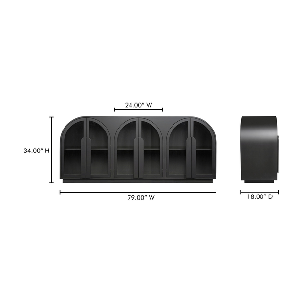 Moe's Home Collection Salone Black Sideboard