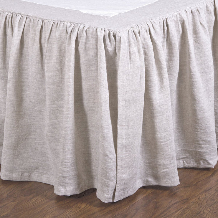 Pom Pom at Home Gathered Flax Linen Bedskirt ~ Available in Twin, Queen and King Sizes