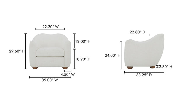 Moe's Home Collection Bria Oatmeal Accent Chair