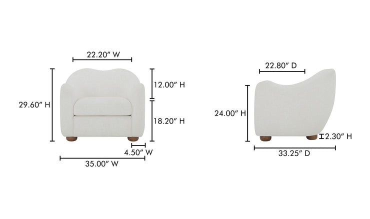 Moe's Home Collection Bria Oatmeal Accent Chair