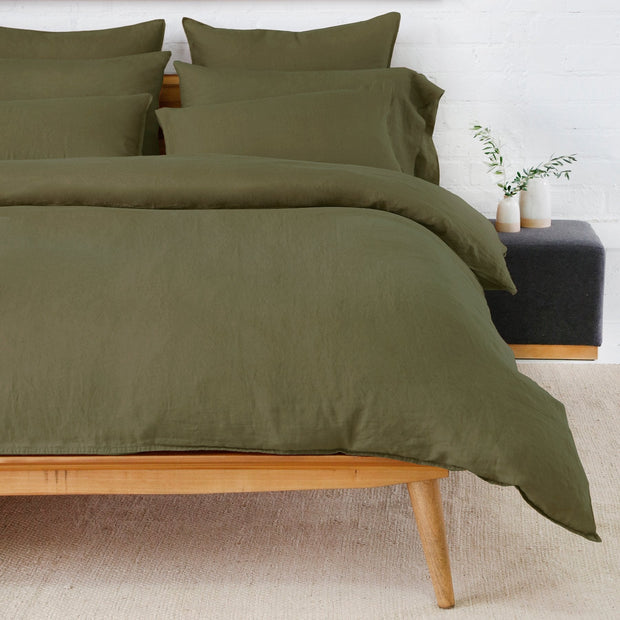 Pom Pom at Home Parker Forest Linen Duvet Cover Set ~ Available in Twin, Queen and King Sizes