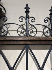 Casa Bonita Peruvian Hand-Painted Carved Wood and Hand Forged Iron Fortaleza King Size Bed