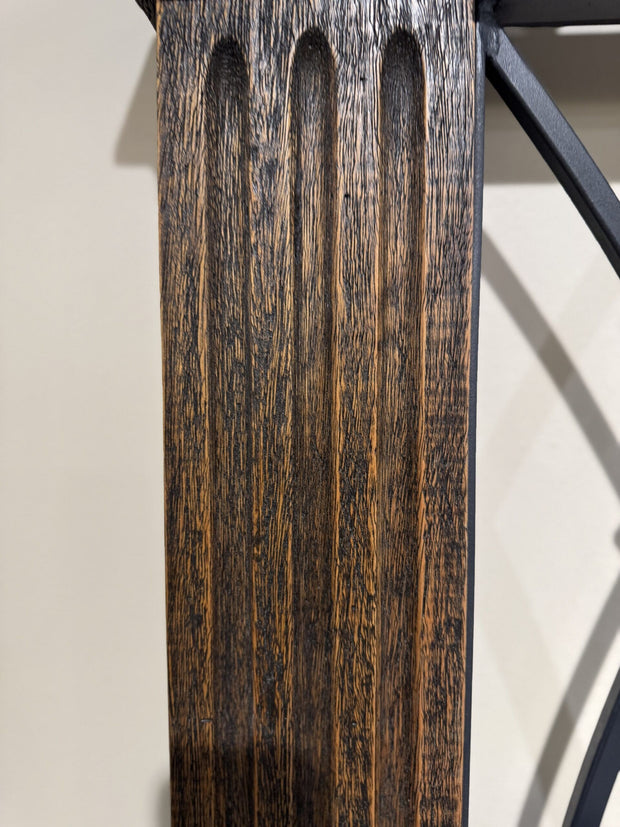 Casa Bonita Peruvian Hand-Painted Carved Wood and Hand Forged Iron Fortaleza King Size Bed