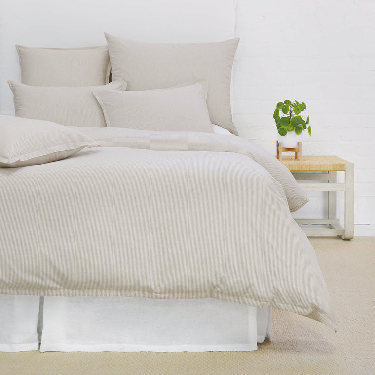 Pom Pom at Home Luke Natural Striped Duvet Cover and Pillow Shams ~ Available in Twin, Queen and King Sizes