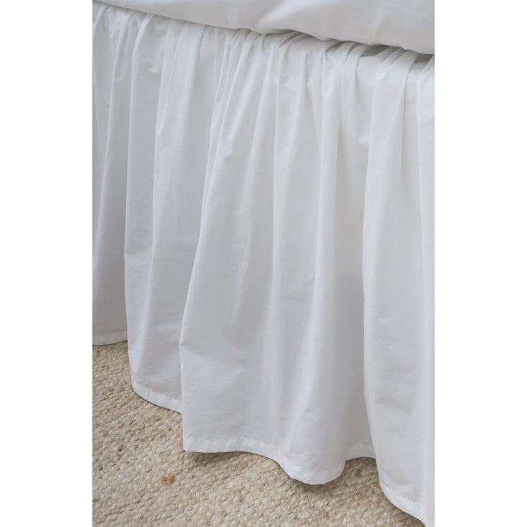 Pom Pom at Home White Gathered Cotton Sateen Bedskirt ~ Available in Twin, Queen and King Sizes