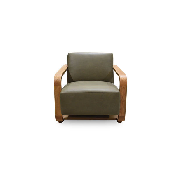 Moe's Home Collection Eckersley Olive Leather Lounge Chair