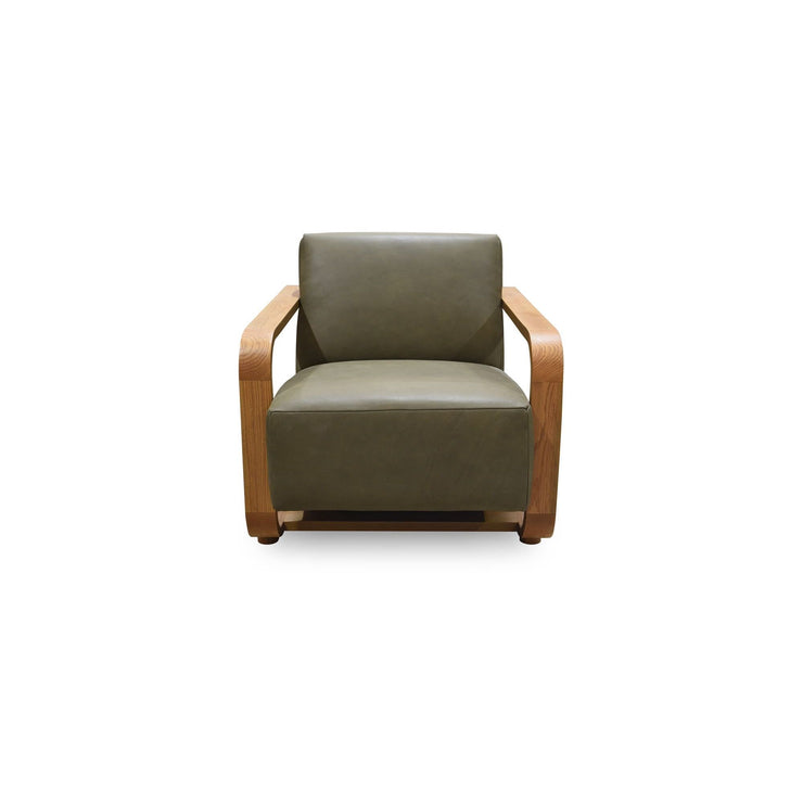Moe's Home Collection Eckersley Olive Leather Lounge Chair