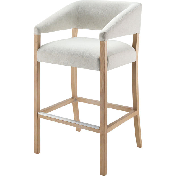Surya Grace Modern Cream Fabric with Beech Wood Kitchen Bar Stool