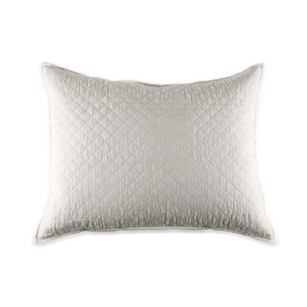 Pom Pom at Home Hampton Flax Linen Diamond Quilted Coverlet and Pillow Shams ~ Available in Twin, Queen and King Sizes