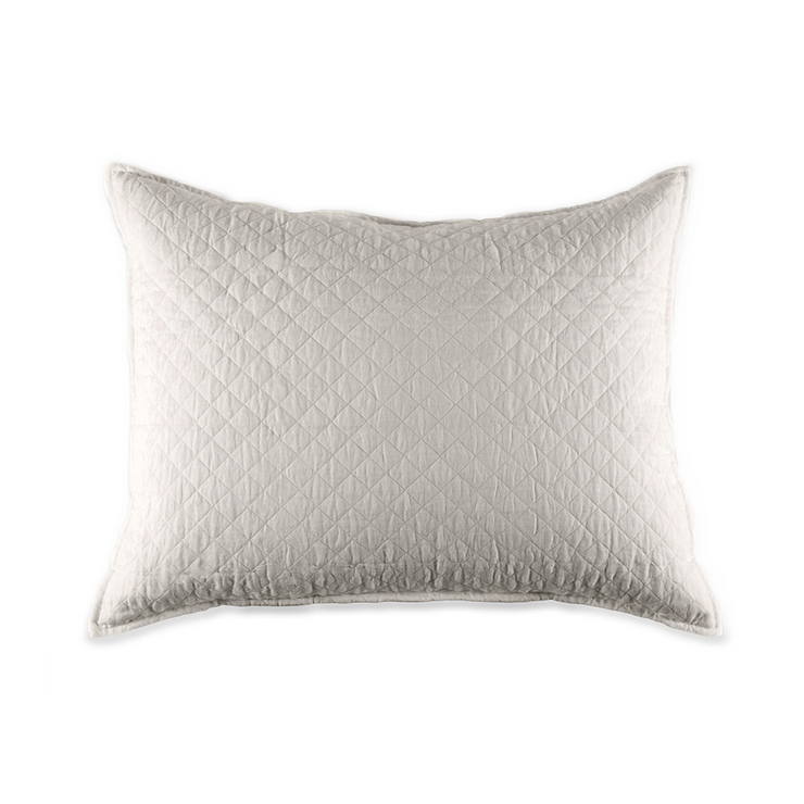 Pom Pom at Home Hampton Flax Linen Diamond Quilted Coverlet and Pillow Shams ~ Available in Twin, Queen and King Sizes