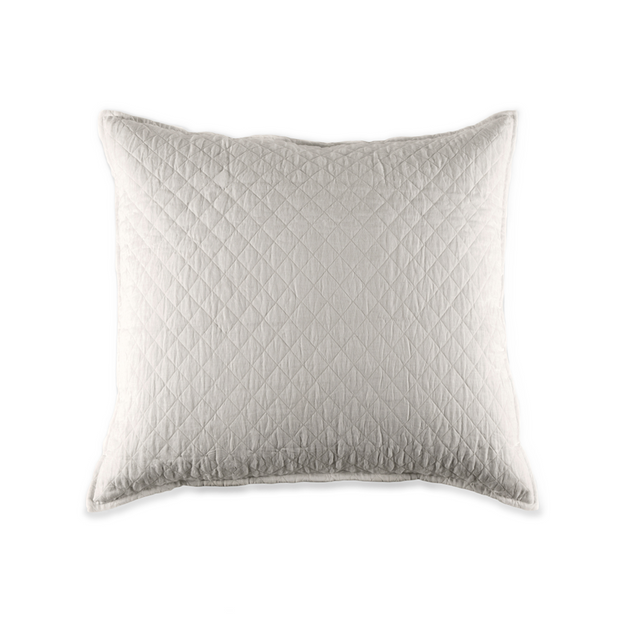 Pom Pom at Home Hampton Flax Linen Diamond Quilted Coverlet and Pillow Shams ~ Available in Twin, Queen and King Sizes