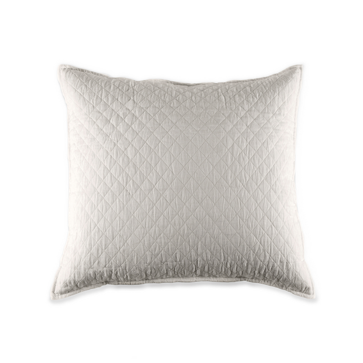 Pom Pom at Home Hampton Flax Linen Diamond Quilted Coverlet and Pillow Shams ~ Available in Twin, Queen and King Sizes
