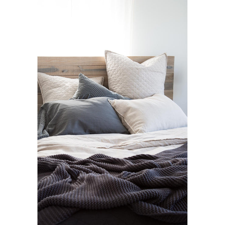 Pom Pom at Home Hampton Flax Linen Diamond Quilted Coverlet and Pillow Shams ~ Available in Twin, Queen and King Sizes