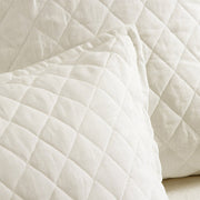 Pom Pom at Home Hampton Cream Linen Diamond Quilted Coverlet and Pillow Shams ~ Available in Twin, Queen and King Sizes