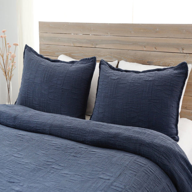 Pom Pom at Home Harbour Navy Matelasse Coverlet and Pillow Shams ~ Available in Twin, Queen and King Sizes