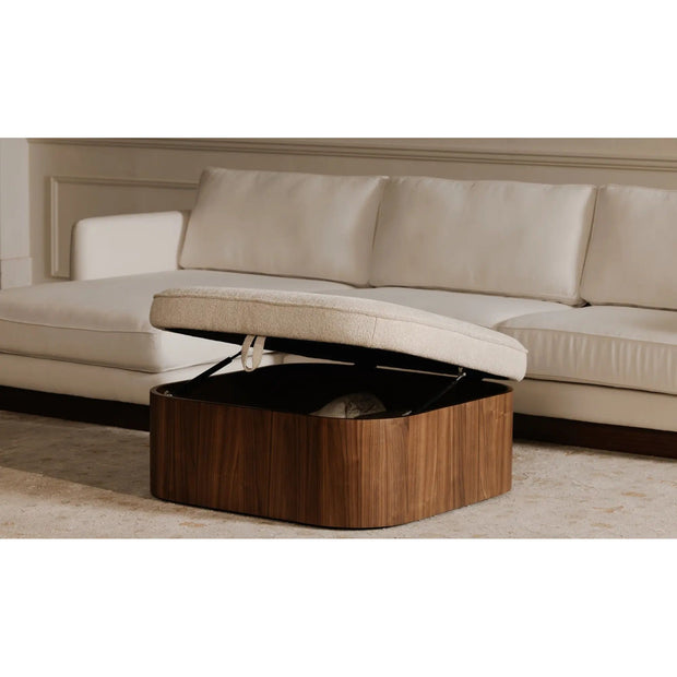 Moe’s Home Collection Sonny Flecked Oat Storage Ottoman