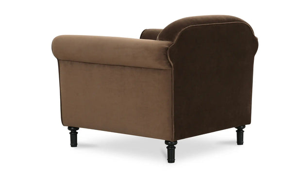 Moe's Home Collection Harmony Dark Brown Faux Mohair Accent Chair