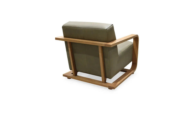 Moe's Home Collection Eckersley Olive Leather Lounge Chair