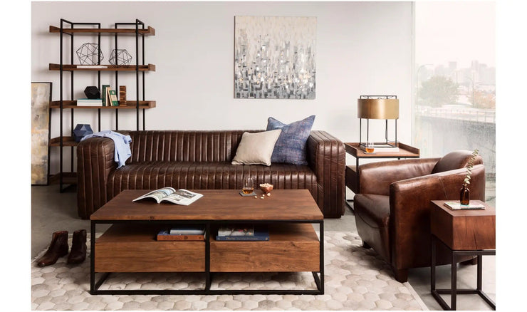 Moe's Home Collection Salzburg Dark Brown Leather Club Chair