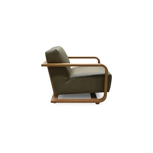 Moe's Home Collection Eckersley Olive Leather Lounge Chair