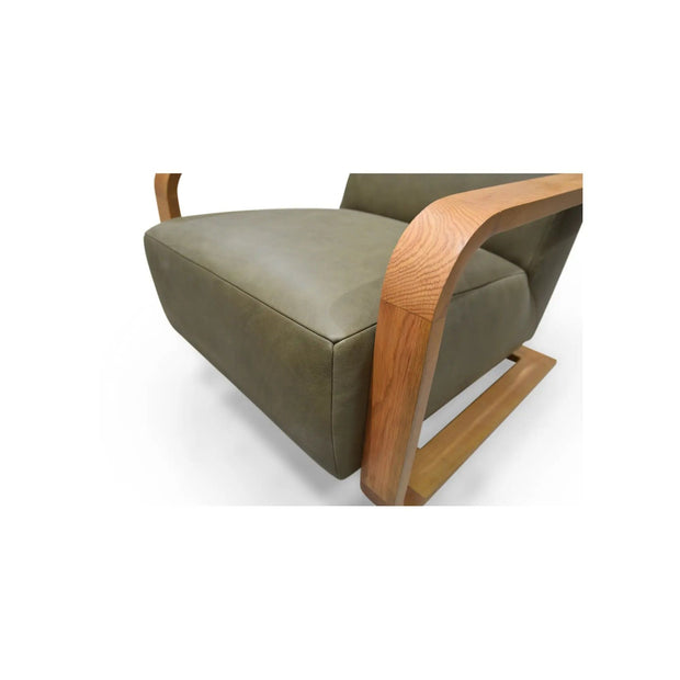 Moe's Home Collection Eckersley Olive Leather Lounge Chair