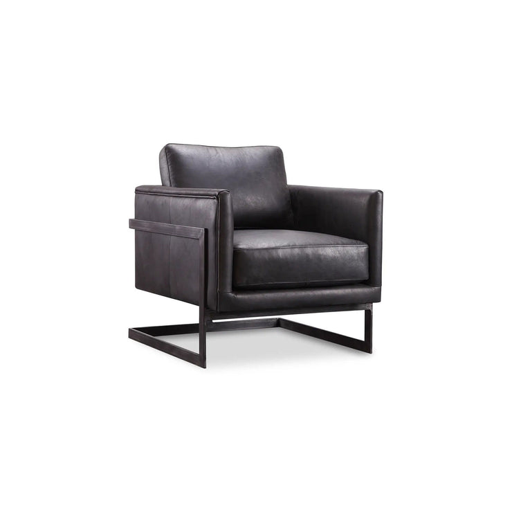 Moe's Home Collection Luxley Black Leather Club Chair