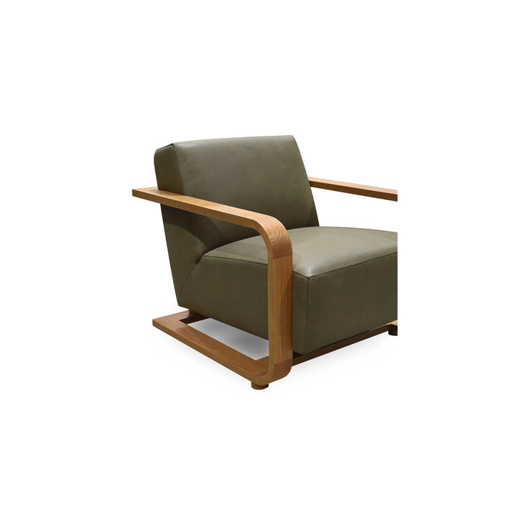 Moe's Home Collection Eckersley Olive Leather Lounge Chair
