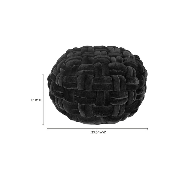 Moe’s Home Collection Pj Black Velvet Pouf
