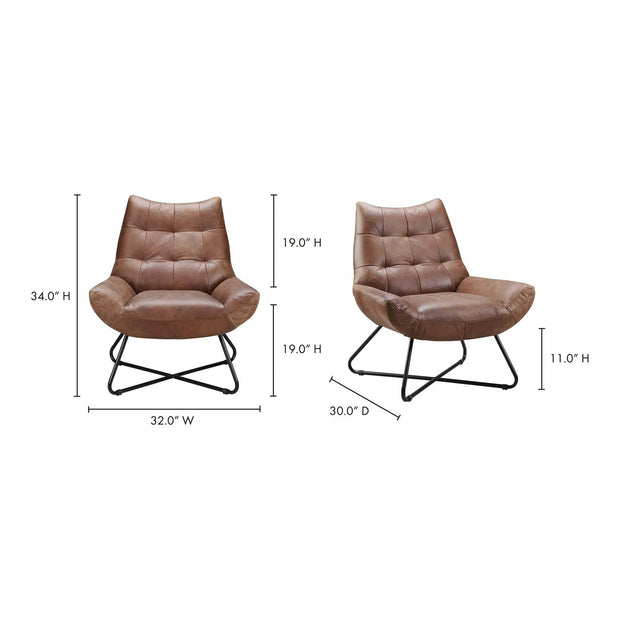 Moe’s Home Collection Graduate Leather Lounge Chair